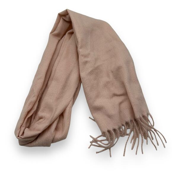 NEW Macy's Style&Co. Pastel Pink Winter Scarf Rectangle Fringe Trim Coquette NWT - Picture 4 of 8